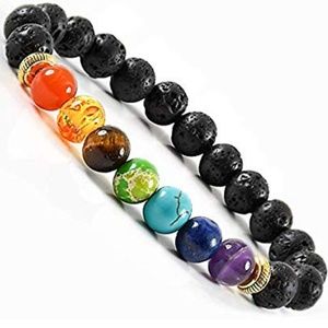 7 Chakra and Lava Stone Bracelet